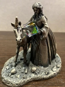 Myth & Magic The Virgin & The Unicorn 3052 Pewter With Crystal Tudor mint - Picture 1 of 10
