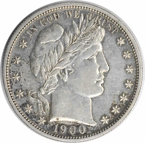 1900 Barber Silver Half Dollar AU Uncertified #1129 Cover