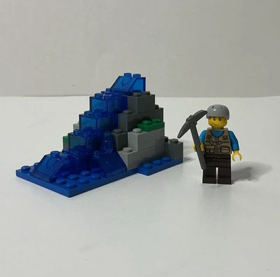Lego Rock Climber ~ Hiker w/ Mountain Waterfall MOC ~ READ DESCRIP… - Image 1 of 4