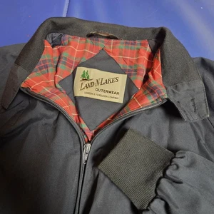 Vintage Land-N-Lakes Jacket Mens Large Plaid Lined Full Zip Windbreaker 90s - Picture 1 of 15