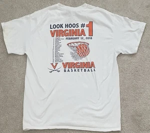 Virginia Cavaliers UVA Basketball 2018 Hoos #1 White Size Large Gildan T-Shirt - Picture 1 of 7