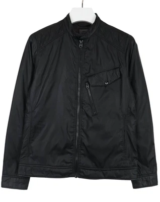 Chaqueta acolchada delgada G-STAR Revend 3D para hombre MEDIANA estilo motociclista cremallera completa negra Foto 1 de 4