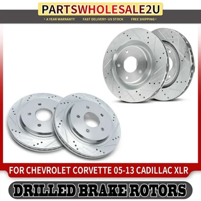 Rotores de freno perforados delanteros y traseros para Chevrolet Corvette 2005-2013 Cadillac XLR Foto 1 de 4