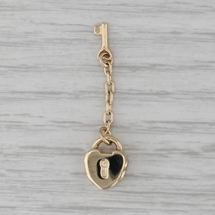 Auténtico Pandora Corazón Cerradura y Llave Dije 750341 14k Oro Cuentas Retirado Foto 1 de 4