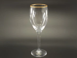 Lenox Eclipse WINE GLASS Crystal Stemware Gold Trim 7 5/8" Vintage USA - Picture 1 of 7