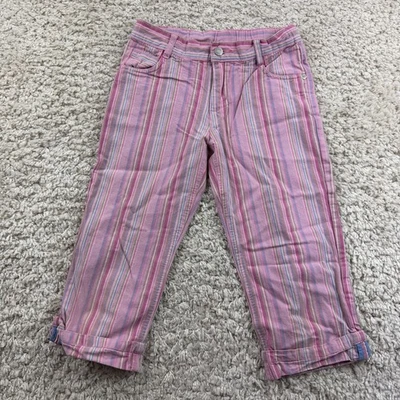 Pantalones de mezclilla capri a rayas rosas talla 8 The Children’s Place vintage Y2K para niñas jóvenes  Foto 1 de 4