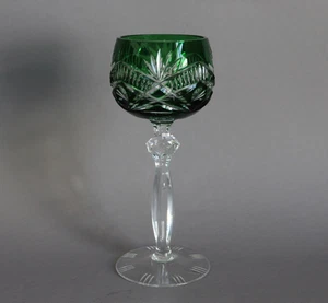 Lausitzer Glas Weinrömer Weinglas H 19,5 cm Überfang grün - Picture 1 of 7