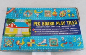Peg Board Play Tiles Halsam Products Set  No. 21 Incomplete - Picture 1 of 12