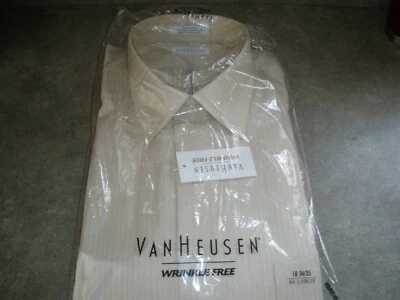 NUEVA Camisa de Vestir VanHeusen Para Hombre Tostada 18 34/35 XXL Abotonada Sin Arrugas (20) Foto 1 de 4