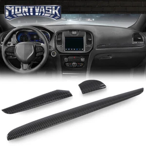 Fit For 2011+ Chrysler 300 Central Control Dashboard Cover Trim Carbon Look - Picture 1 of 9