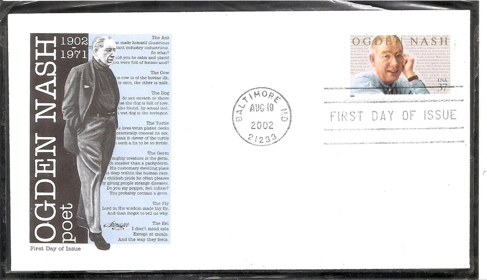 US SC # 3659 Odgen Nash - FDC. Artmaster Cachet 1 - Image 1 of 1