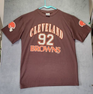 Vintage Cleveland Browns Sport Attack Football Shirt Mens Large Brown #92 - Picture 1 of 12