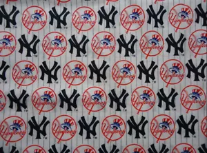 NEW YORK YANKEES weiß BAUMWOLLSTOFF 12"x36" Materialrest NEU! baseball - Bild 1 von 1