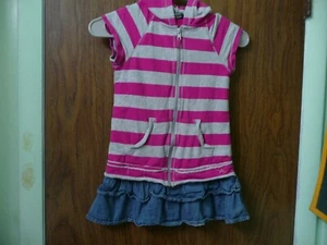 FADED GLORY SIZE 6-6X GIRLS DRESS STRIPES AND DENIM SKIRT - Picture 1 of 2