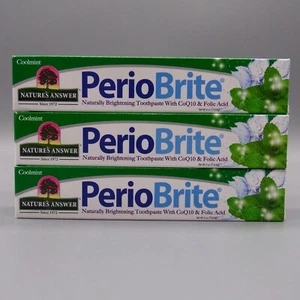 Lot of 3 Nature's Answer - 4Oz. Periobrite Natural Toothpaste - Cool Mint *NIB - Picture 1 of 7