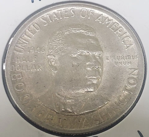 2 x 1946 50C Booker T. Washington Silver Commemorative Half Dollars (2 COINS) Cover