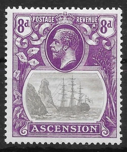 ASCENSION SG17b 1924 8d GREY-BLACK & BRIGHT VIOLET TORN FLAG VAR MTD MINT (r) - Bild 1 von 1