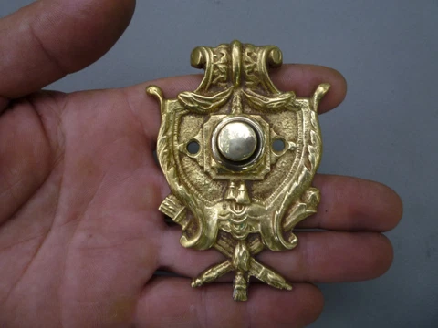 Antique Bronze Door Bell Push Button Original Cover