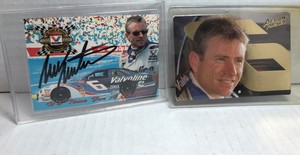 Mark Martin 1995 PROMO TRAKS VALVOLINE 100th ANNIV NASCAR Auto Card + Extra Card