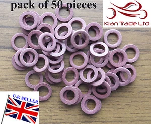 METRIC FIBRE PLUMBING Washer Plain Sump Drain Seal Banjo Fuel fiber Gasketx 50PC - Picture 1 of 1
