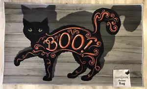 Tappetino tappeto accento Halloween gatto nero BOO strega spettrale vacanza casa infestata NUOVO - Foto 1 di 4