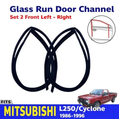 Glass Run Door Channel Front L+R Fits Mitsubishi L200 Mighty Max UTE 1986-96 E06 Foto 1 de 4