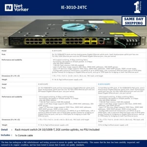 Cisco IE-3010-24TC 24x 10/100B-T, 2x 1GE Ports - Same Day Shipping - Picture 1 of 7