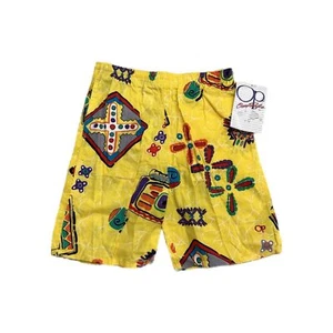 Vintage Ocean Pacific Shorts Youth L Swim Trunks Yellow Surf 90s OP Retro - Picture 1 of 11