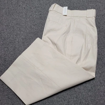 Banana Republic Pants Womens 0 Petite Cream High Rise Wide Leg Flare Ankle Baggy - Image 1 of 4