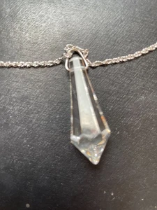 Seltener Swarovski Kristallklar Anhänger mit Samtbeutel & Sterling Kette - Bild 1 von 2