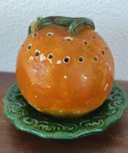 Antique old toothpick portuguese majolica Caldas Rainha H Elias a fruit - Picture 1 of 9