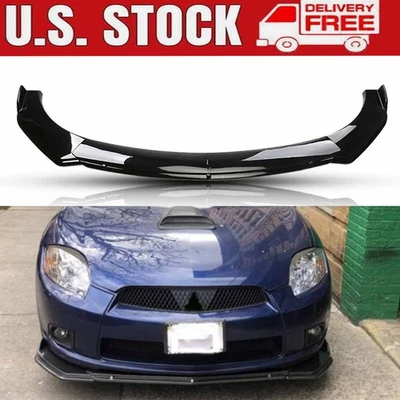 Gloss Black Canard Front Bumper Lip Spoiler Diffuser For Mitsubishi	Eclipse BE Foto 1 de 4