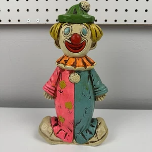 Vtg Double-Faced Clown Bank 60s Chalkware Happy Sad Circus Decor - Picture 1 of 13