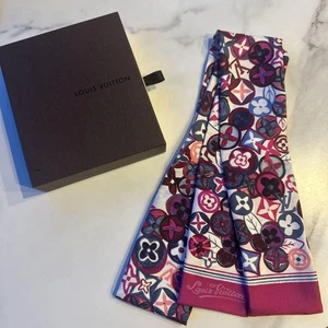 Louis Vuitton Scarf Multicolor Floral Silk Women's From Japan Used - Picture 1 of 4