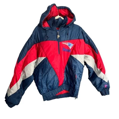 Rare Vintage New England Patriots NFL Pro Player Puffer Jacket Sz Small Spellout - Image 1 of 4