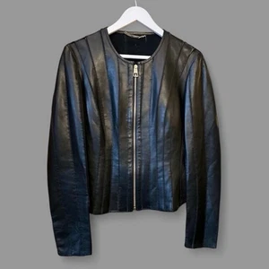 Versace Collection Women’s Black Leather Moto Jacket - Picture 1 of 6