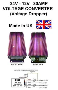 24V to 12V DC-DC VOLTAGE DROPPER / 24V-12V VOLTAGE CONVERTER 30AMP 360W, E941 - Picture 1 of 1