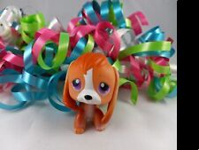 Littlest Pet Shop Orange and White Beagle Dog #301 Purple Eyes 