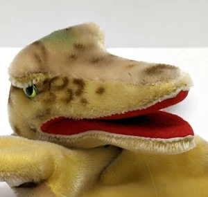 Botón y etiqueta de marioneta de mano Steiff Gaty ojos de cocodrilo alemán vintage 1949-51 - Imagen 1 de 21