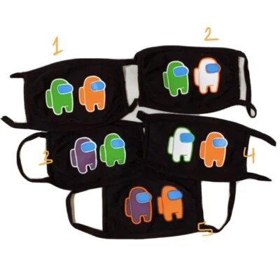 Christmas ”AMONG US” FACE COVER GLOW IN THE DARK. Unisex. Black - Image 1 of 4