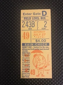 New York Mets 7/27/74 🔥Ticket Stub🔥Mets Vs Expos - Picture 1 of 2
