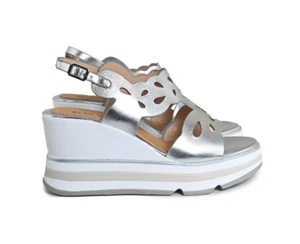 KEYS SANDALI CON ZEPPA DONNA K-11022 ARGENTO LEGGERE COMODE CASUAL DAL 35 AL 40 - Imagen 1 de 3