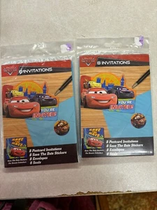 Lot of 2 packs of 8 Disney Pixar Cars You're Invited! Postcard Invitations NIP - Picture 1 of 2