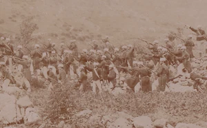 12,5x17,5 -MILITAIRES -Charge héroïque- à définir - Vintage citrate print c.1900 - Imagen 1 de 4