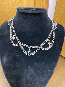 Avon Silver-tone Boot Anklet - Vintage - Large - Picture 1 of 4