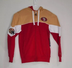 STARTER San Francisco 49ers Red White Gold Full Zip Sweatshirt Size S NEW - Picture 1 of 10