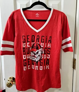KNIGHT APPAREL Georgia Bulldogs S Sleeve T Shirt M Red w/Letters & Bulldog NWT - Picture 1 of 4