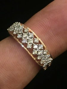 0,49 Cts Runde Brilliant Cut Natürliche Diamanten Hochzeit Ring In 585 14K Gold - Bild 1 von 12
