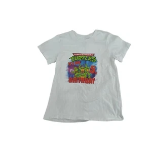 Teenage Mutant Ninja Turtles Kids White Birthday T-Shirt "Its My 5th Birthday" - Picture 1 of 5