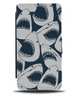 Scary Great White Shark Faces Flip Wallet Case Face Jaws Teeth Sharks G117 